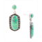 Barse Shield Genuine Lime Turquoise Oval Drop Earrings