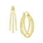 Essentials Triple Point Oval Click Top Hoop Earring in Silver Plate or Gold Plate