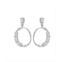 A&M Silver-Tone Cluster Round Hoop Earrings