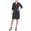 NY Collection Petite Belted Roll Tab Zip Front Shirtdress