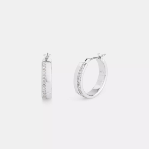 Coach Outlet pave hoop earrings