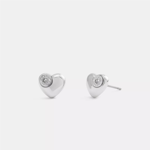 Coach Outlet open circle heart stud earrings