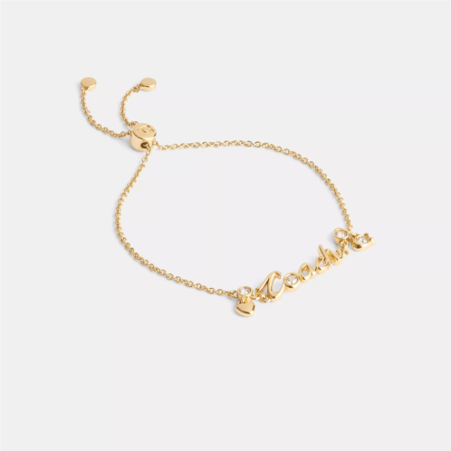 Coach Outlet coach script heart slider bracelet