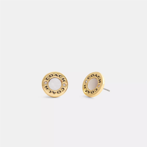 Coach Outlet coach enamel circle stud earrings
