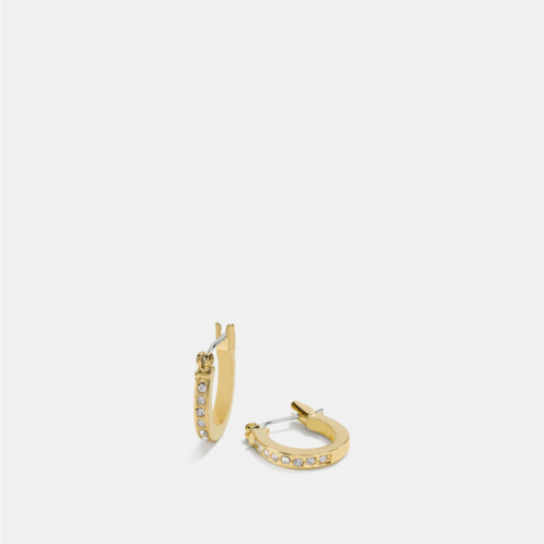 Coach Outlet coach pave signature huggie earrings