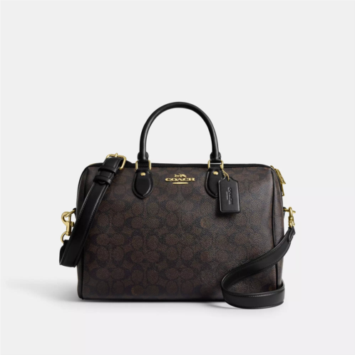 Coach Outlet rowan large satchel bag in signature canvas