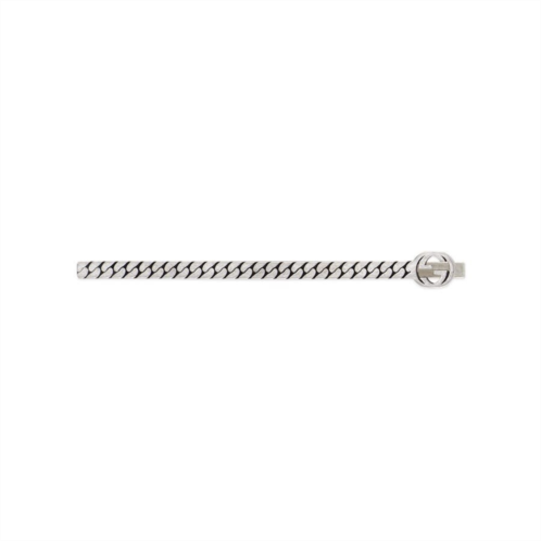 Gucci Mens Silver-tone Tie Bar