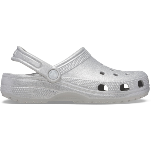 Crocs Adults Classic Glitter Clogs Silver