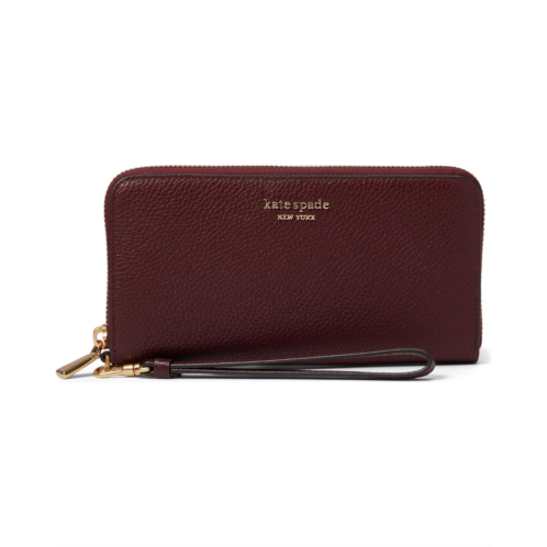 Kate Spade New York Ava Pebbled Leather Zip Around Continental Wristlet