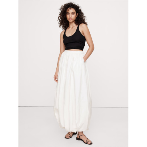 Bananarepublic Cotton Poplin Bubble-Hem Maxi Skirt