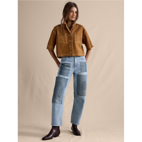 Bananarepublic MID-RISE BARREL PATCHWORK ANKLE JEAN
