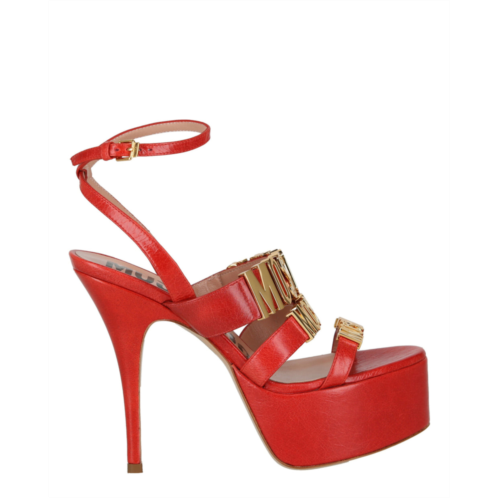 Moschino degrade metal logo heeled sandals