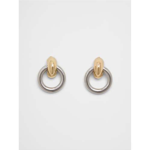 bananarepublic Mixed Metal Chunky Drop Hoop Earrings