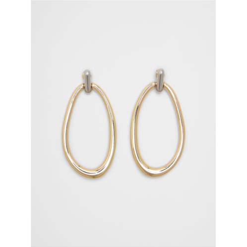 bananarepublic Mixed Metal Drop Hoop Earrings