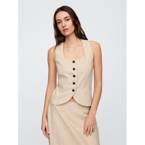 Gapfactory Linen-Blend Scoopneck Vest