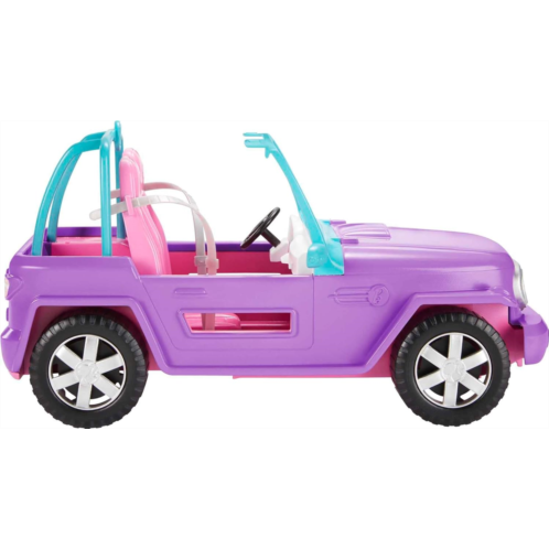 Barbie Toy Car Doll-Sized SUV Purple Off-Road Vehicle with 2 Pink Seats & Treaded Rolling Wheels