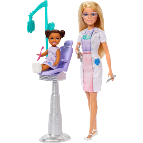 Barbie Dentist with Blonde Fashion Doll with Blue Dress and Lab Coat 1 Kid Doll Medical Doctor Furniture & Accessories
