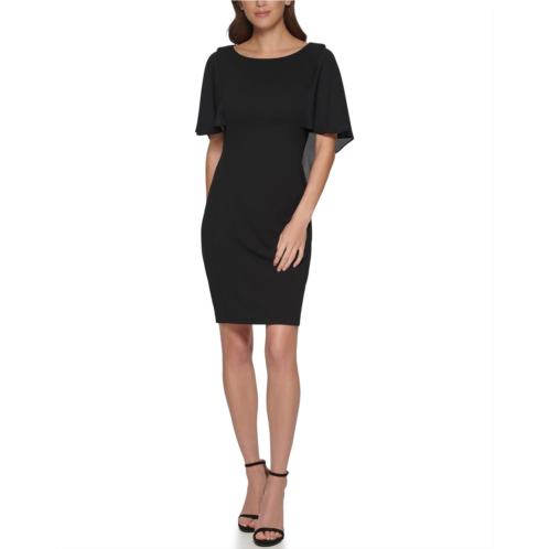 DKNY Chiffon Cape Overlay Dress