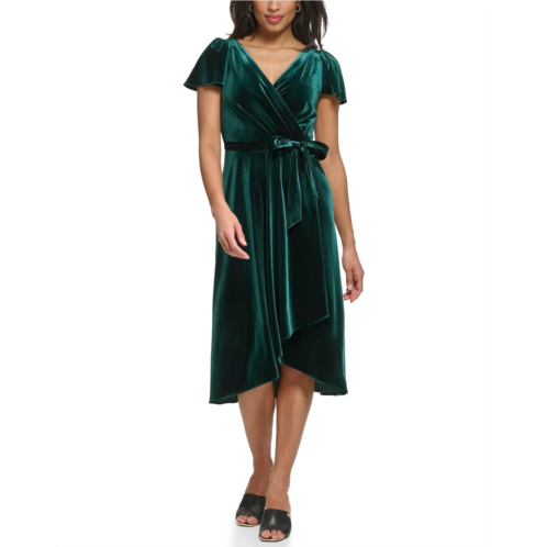 DKNY Flutter Sleeve Wrap Dress
