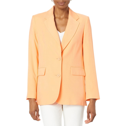 DKNY Frosted Twill One-Button Jacket