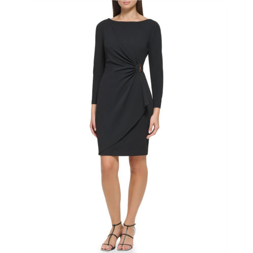 DKNY Long Sleeve Double D Hardwear Scuba Crepe