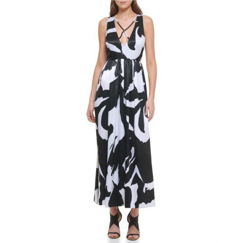 DKNY Sleeveless Printed Maxi Dress