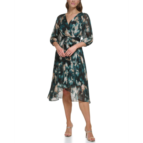 DKNY Balloon Sleeve Faux Wrap