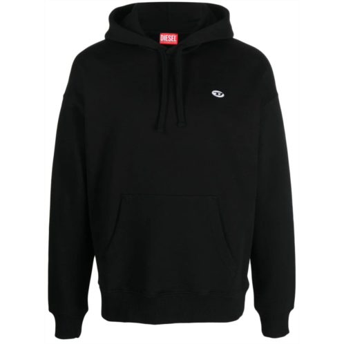 Diesel hooded black cotton sweatshirt