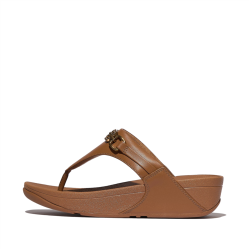 Fitflop Square-Chain Leather Toe-Post Sandals