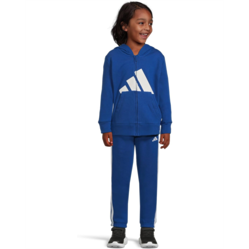 adidas Kids Essential Big Logo Fleece Jacket Jogger Set (Toddler/Little Kid)