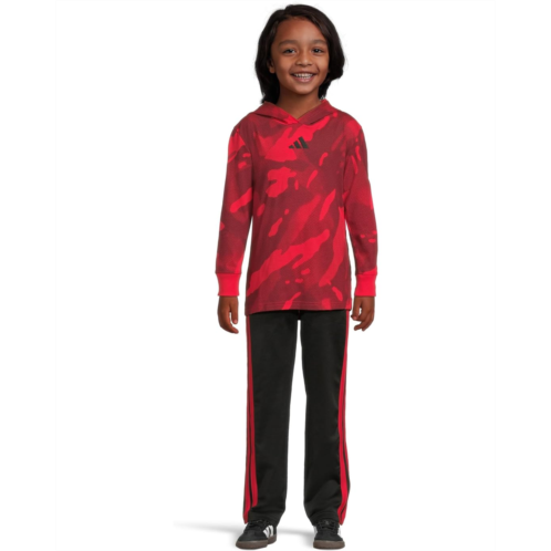 adidas Kids Aop Hooded Cotton Tee Pant Set (Toddler/Little Kid)