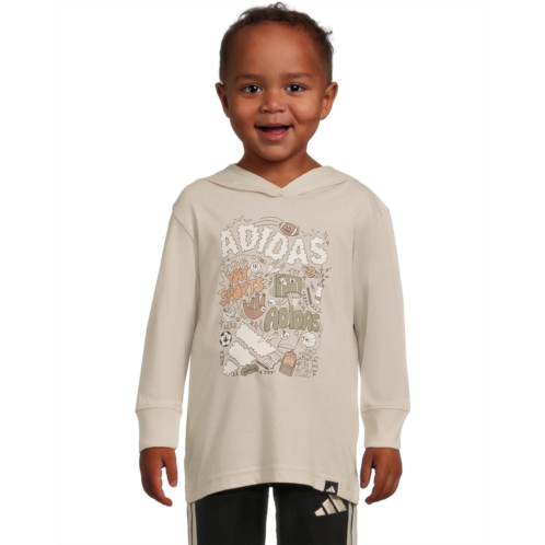 adidas Kids Graphic Hooded Cotton Tee Jogger Set (Toddler/Little Kid)