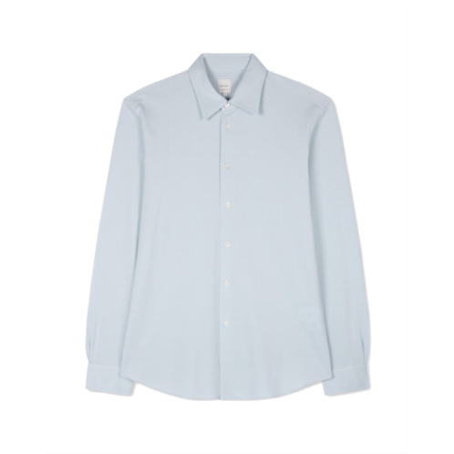 Paul Smith light blue long-sleeve cotton pique shirt