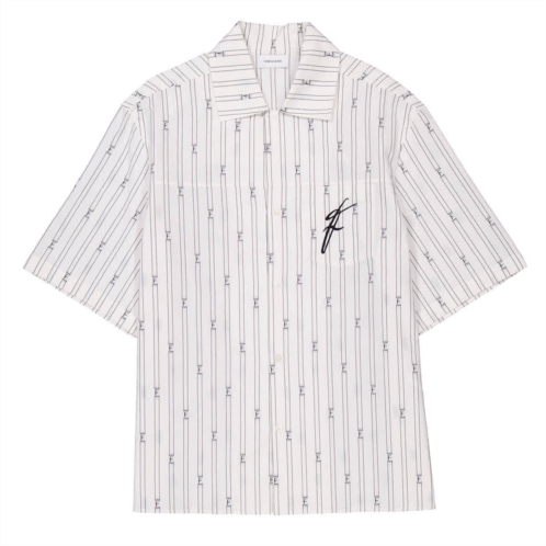 Salvatore Ferragamo ferragamo logo-print short-sleeve cotton blend shirt