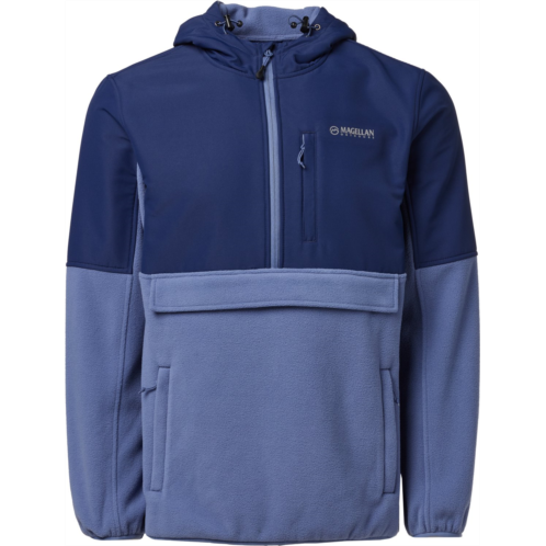Magellan Outdoors Mens Campfire Mixed Media Pullover Sweatshirt Navy
