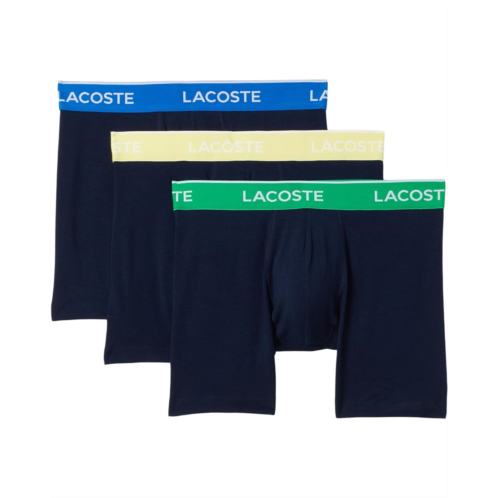 Mens Lacoste Cotton Stretch Essentials Boxer Briefs 3-pack