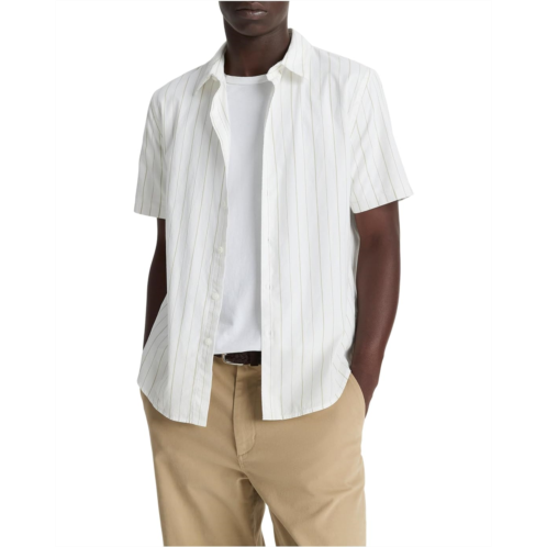 Mens Vince Chatsworth Stripe Short Sleeve Shirt
