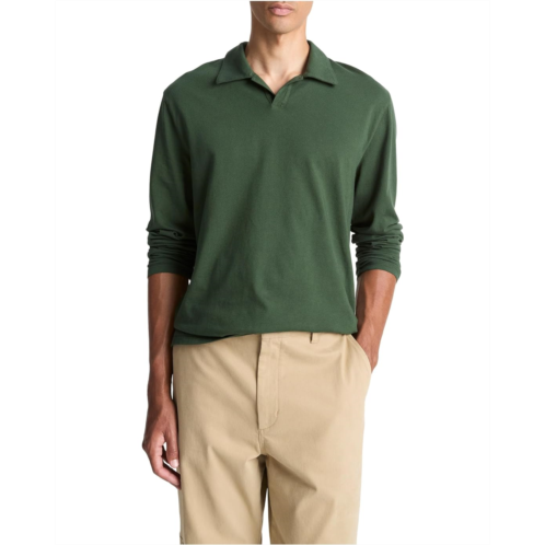 Mens Vince Garment Dye Long Sleeve Johnny Collar