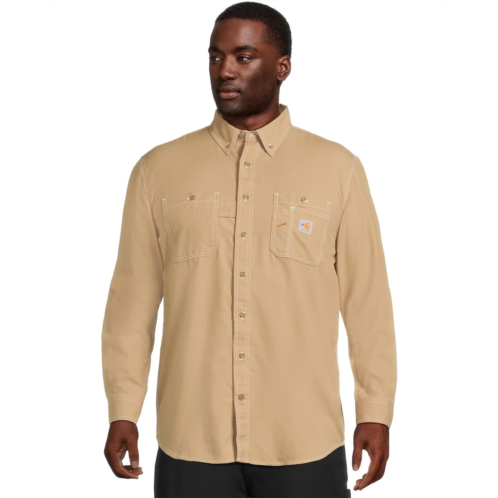 Mens Carhartt Big & Tall Flame-Resistant Force Original Fit Lightweight Long Sleeve Button Front Shirt