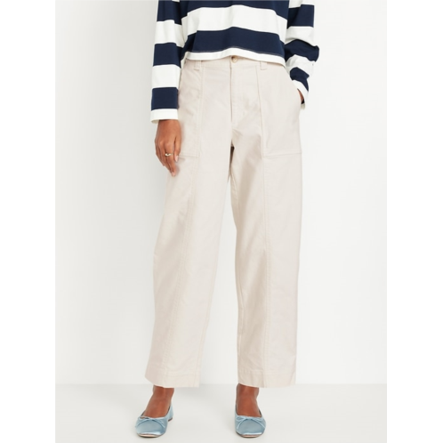 OldNavy High-Waisted Canvas Barrel Ankle Pants