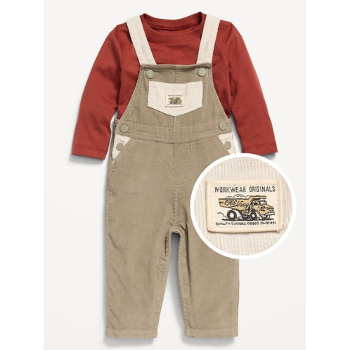 OldNavy Long-Sleeve T-Shirt and Corduroy Overalls Set for Baby