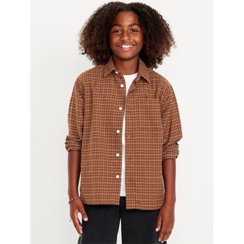 OldNavy Long-Sleeve Textured Plaid Pocket Shirt for Boys