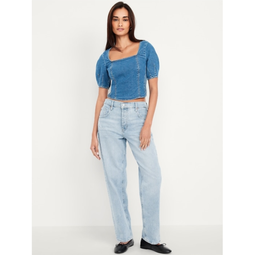 OldNavy Mid-Rise Slouchy Straight Jeans