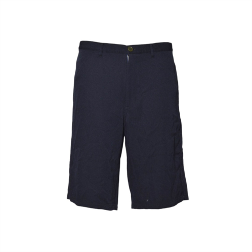 Comme Des Garcons navy nylon bermuda shorts with mid-rise waist