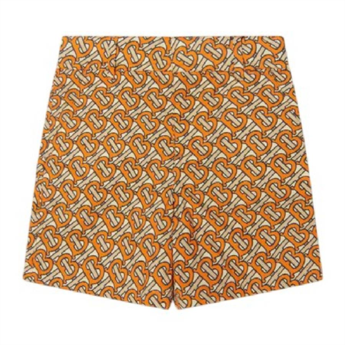 Burberry boys bright orange rino monogram print tailored shorts