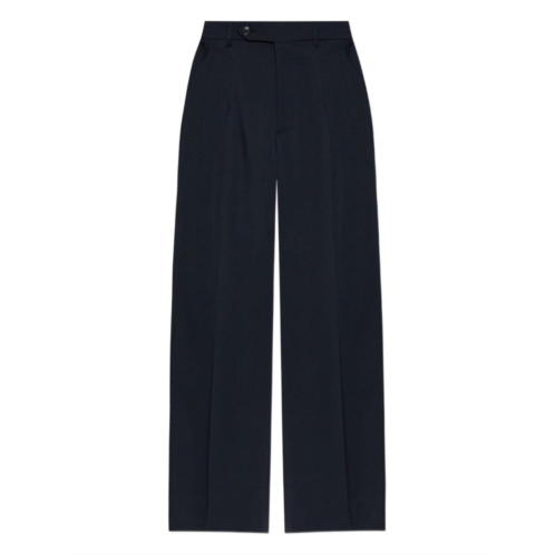 Vivienne Westwood navy wide-leg trousers with tailored waistband and button detail