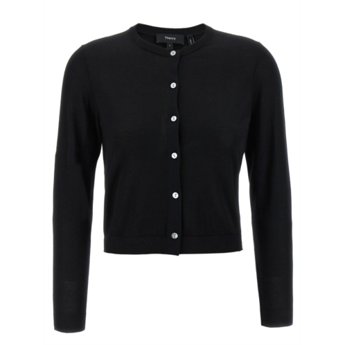 Theory wool cropped cardigan