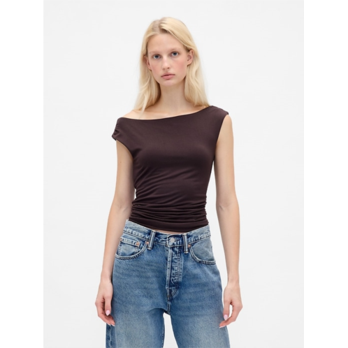 Gap Off-Shoulder Ruched Crop Top