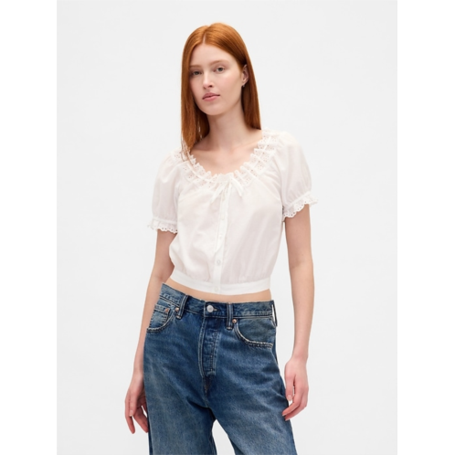 Gap Eyelet Crop Top