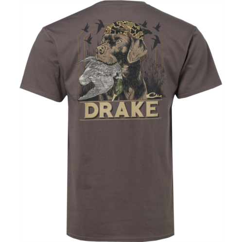 Drake Waterfowl Mens Chocolate Lab Revised Short Sleeve T-shirt